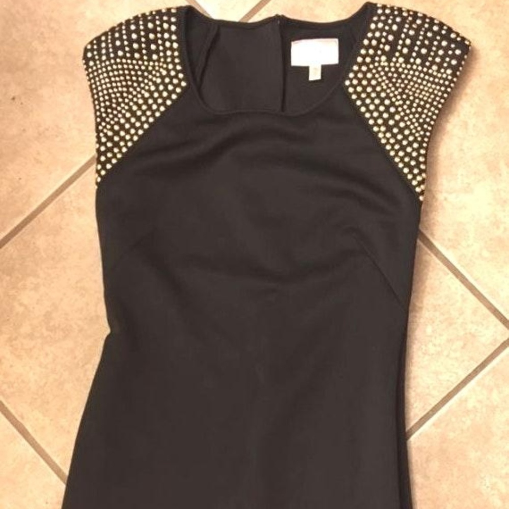 Beaded/Studs Shoulder Cocktail Dress
